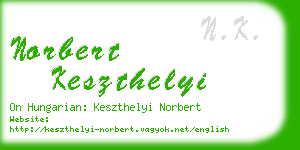 norbert keszthelyi business card